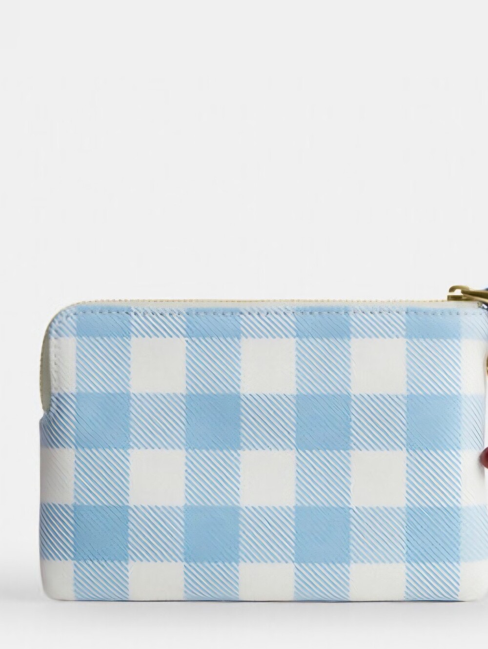 SOLD Coach Corner Zip Wristlet With Gingham Print NWT - Picture 5 of 7